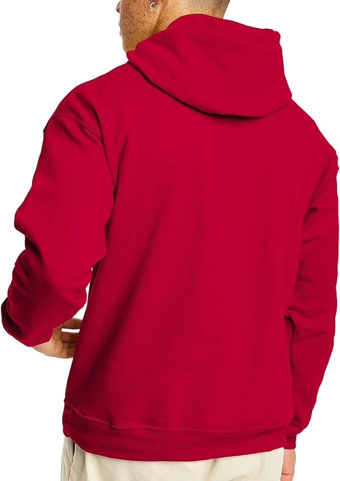 Men's Sweatshirt Cotton Blend Hoodie-Red - Image 3
