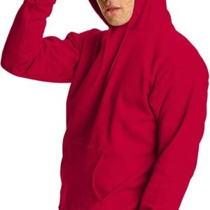 Men's Sweatshirt Cotton Blend Hoodie-Red