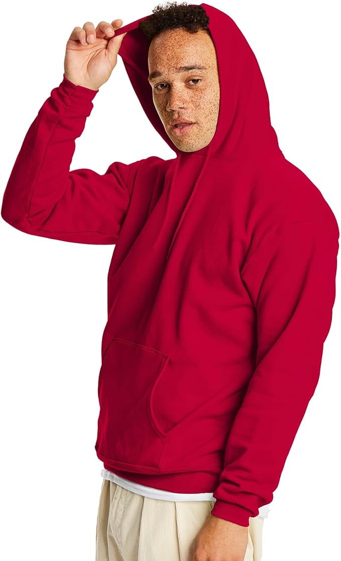Men's Sweatshirt Cotton Blend Hoodie-Red