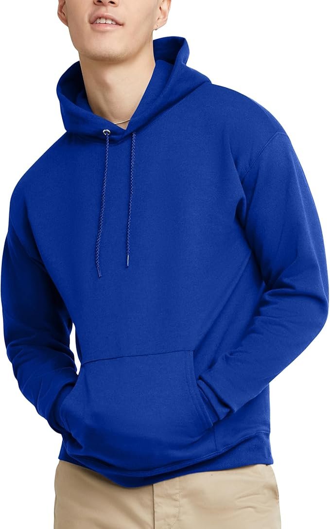 Men's Sweatshirt Cotton Blend Hoodie-Deep Royal - Image 2