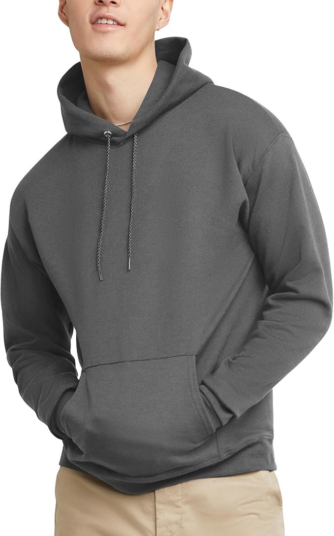 Men's Sweatshirt Cotton Blend Hoodie-Gray - Image 2