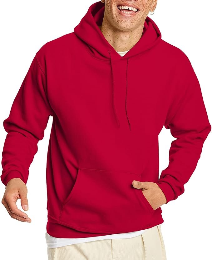 Men's Sweatshirt Cotton Blend Hoodie-Red - Image 2