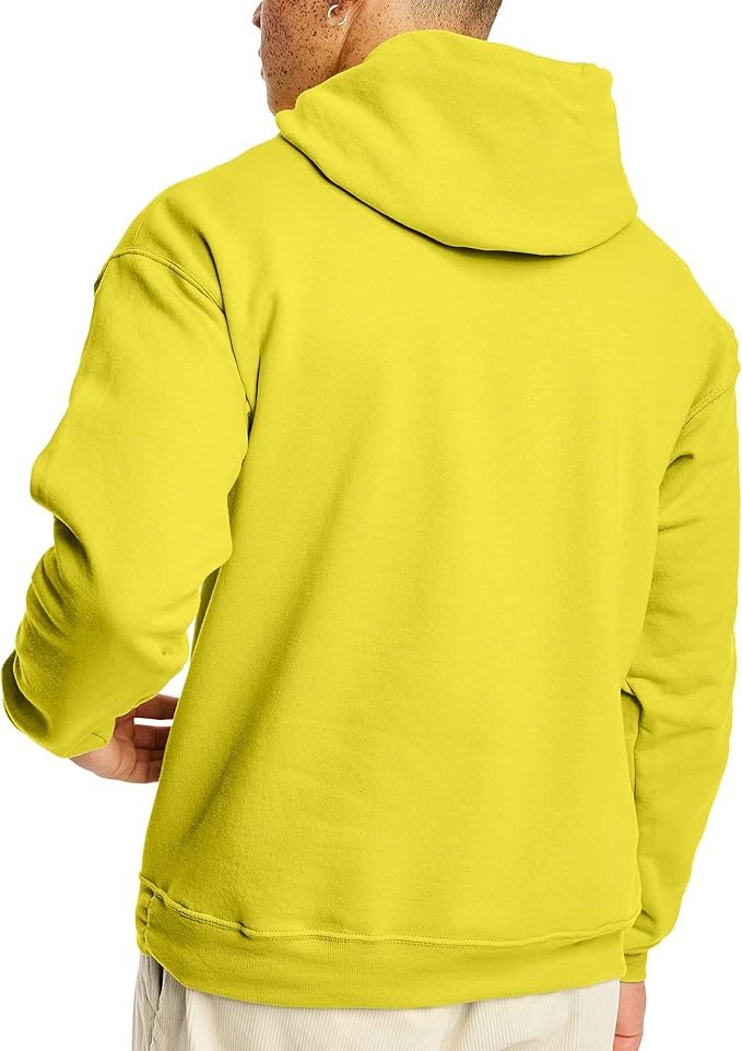 Men's Sweatshirt Cotton Blend Hoodie-Yellow - Image 3