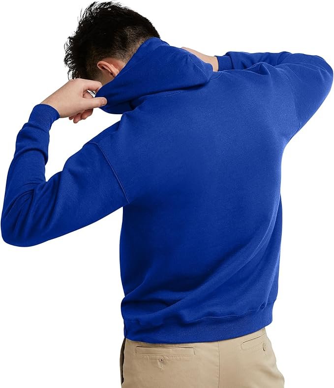 Men's Sweatshirt Cotton Blend Hoodie-Deep Royal - Image 3
