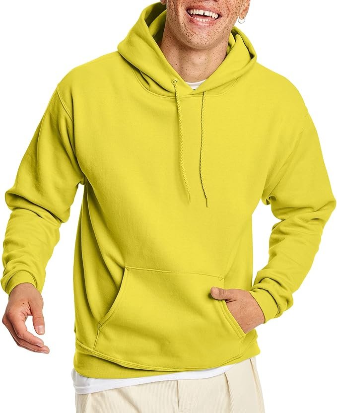 Men's Sweatshirt Cotton Blend Hoodie-Yellow