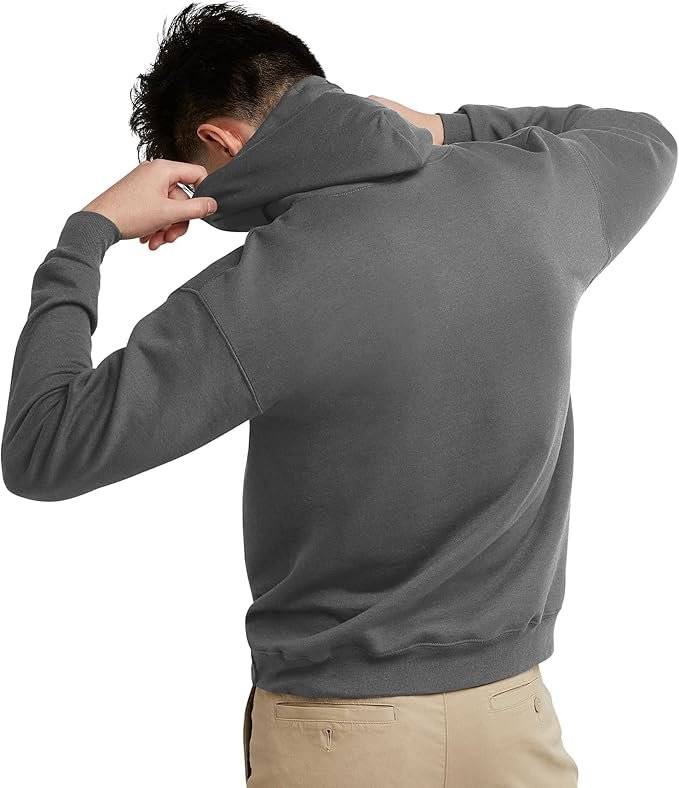Men's Sweatshirt Cotton Blend Hoodie-Gray - Image 3