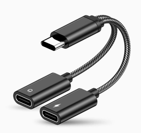 2-in-1 USB-C to 3.5mm Audio Adapter – Headphone Converter for iPhone 15/16, Android, and Tablets