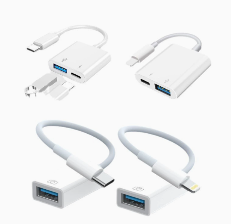 2-in-1 USB-C to USB Adapter – Multi-Functional Card Reader & OTG Converter for iPhones and Android Phones