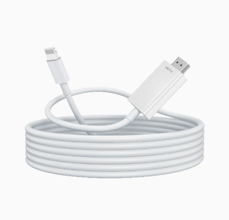 1080P Lightning to HDMI Adapter – Screen Mirroring Cable for iPhone/iPad, Laptops, and TVs/Projectors