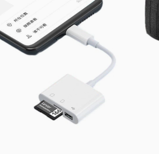3-in-1 USB-C Card Reader – SD/TF/USB Adapter for Laptops, Smartphones, and Tablets with High-Speed Transfer