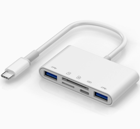 USB-C to SD/TF + USB OTG Adapter – Universal Card Reader for Android and iPhone 15/16