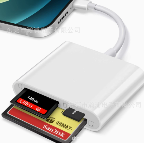 3-in-1 USB-C Card Reader – SD/TF/CF Adapter for Android Phones and Cameras (OTG/Corporate Gift Idea)