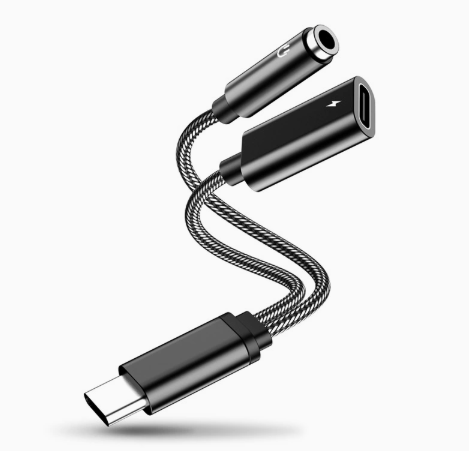 USB-C to 3.5mm + USB Audio Adapter – Portable DAC Dongle for Headphones and Microphones