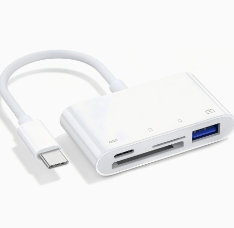 USB-C OTG Adapter – Card Reader for iPhone 15, Android Phones, Laptops, and Tablets