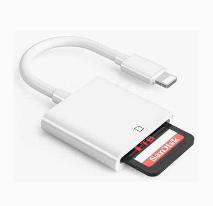 3-in-1 Lightning to USB/SD/TF Card Reader – High-Speed Memory Card Adapter for iPhone/iPad