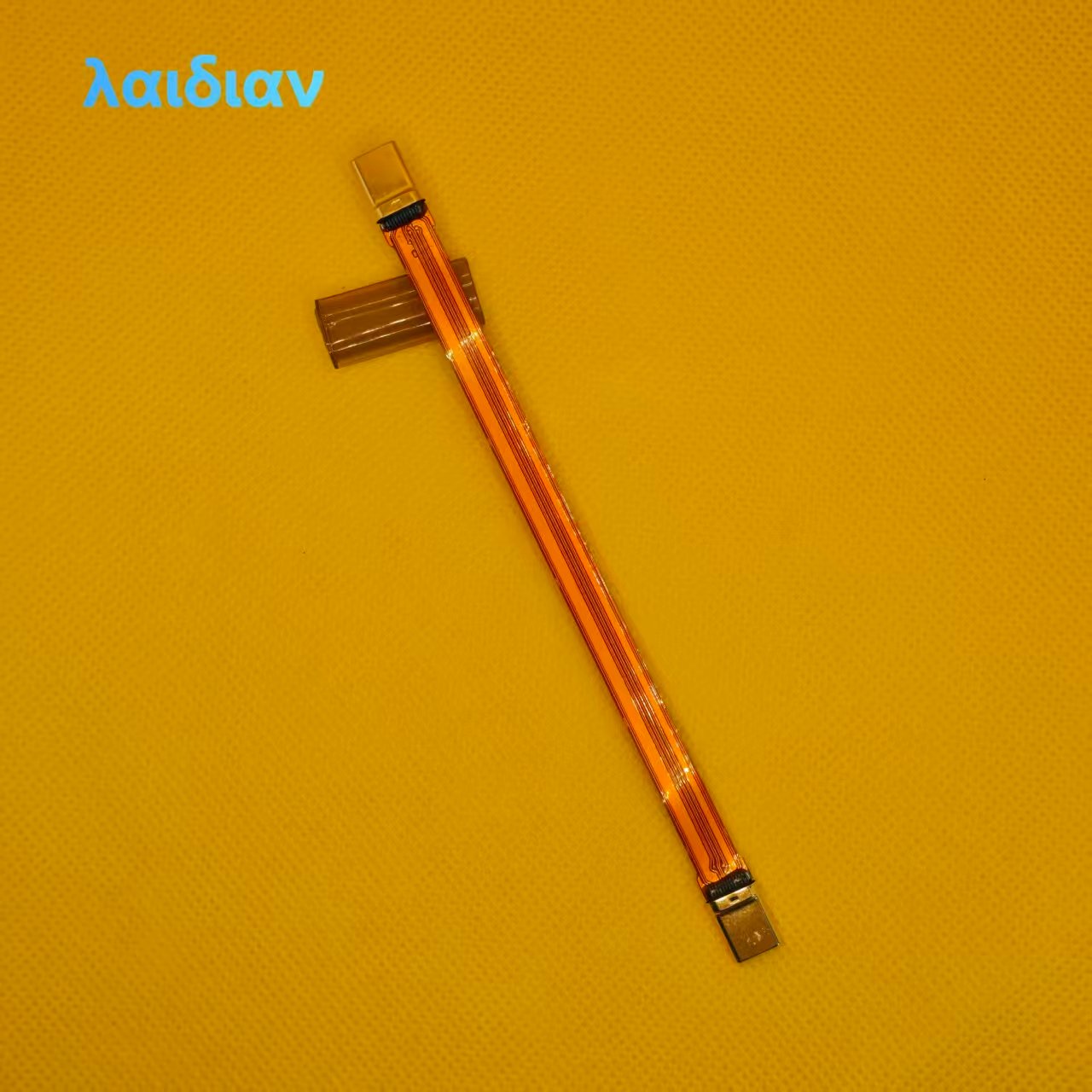 140mm Orange FPC Flexible Flat Cable USB-C to USB-C, 240W PD Ultra Fast Charge, 80Gbps High Speed Data Transfer, Slim Low Impedance Coaxial Ribbon Wire